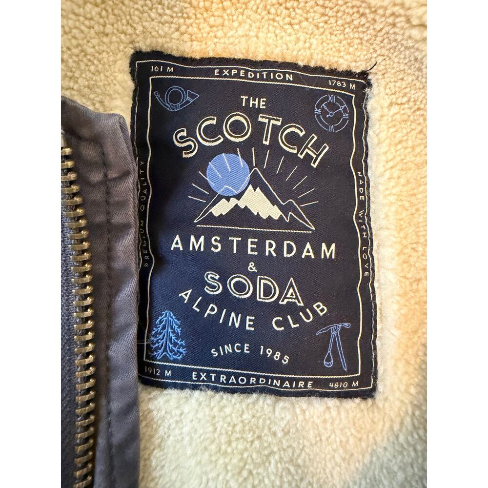 Scotch & Soda Teddy Lined Men's Parka Large Winter Fishtail Camping Field Jacket - Picture 4 of 16